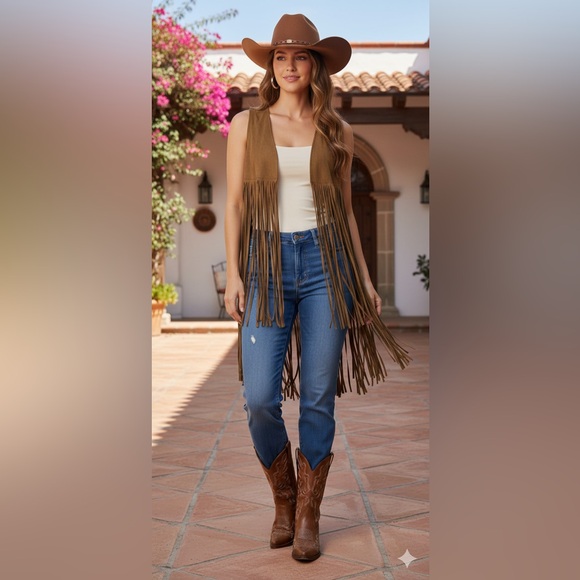 Boho Statement: Deep Chocolate Suede Fringe Vest - Fashion Nova - Picture 6 of 6